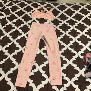 PINK peach workout set with pockets